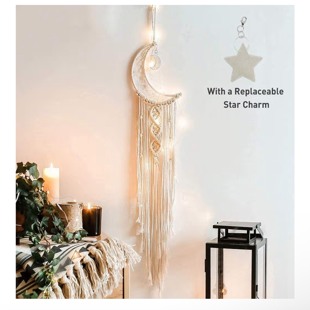 Elegant Cream Dreamcatcher with Star Charm